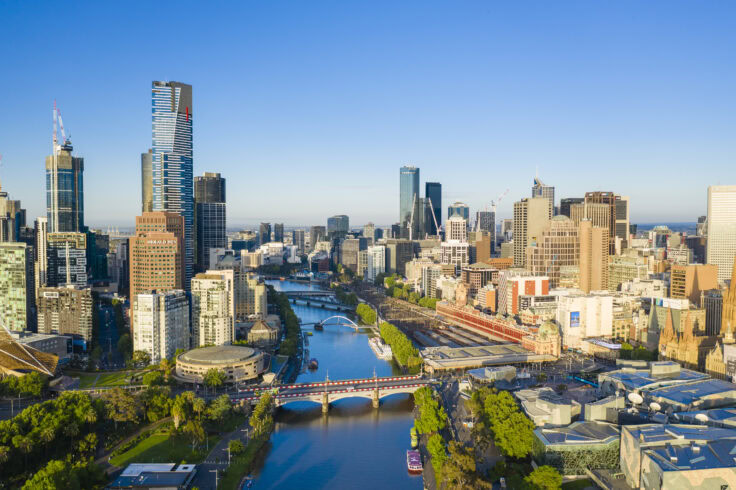Aerial Viewof Melbourne Cbd In The Morning