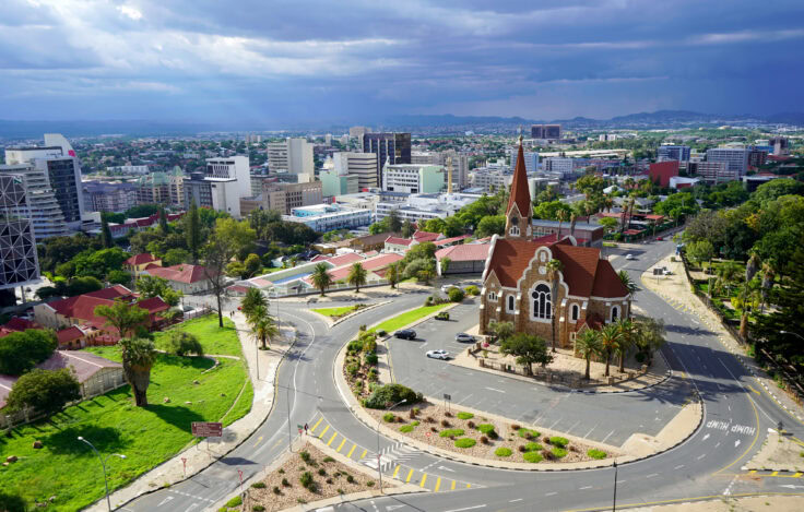 Landmark Building Of Christus Kirche, Or Christ Church In Windhoek, Namibia