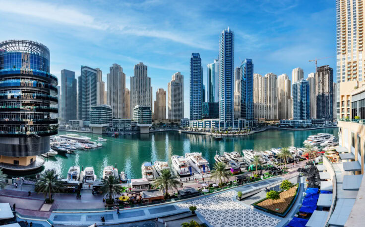 Dubai Marina Promenade In Uae