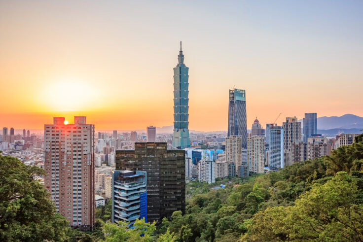 Taipei, Taiwan City Skyline At Sunset From View Of Taipei City, Make A Hike To The Top Of Elephant Mountain