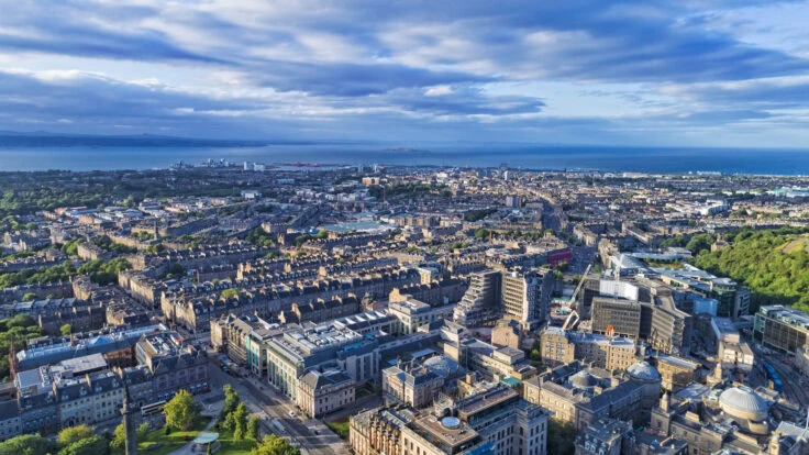 Aerial View Of Edinburgh Castle
